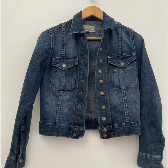 Current/Elliott Jackets & Blazers - CURRENT / ELLIOT cropped blue denim jean jacket size 0